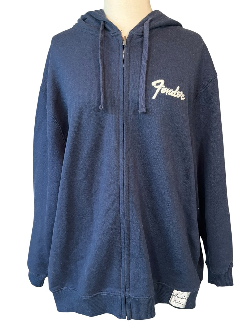 Zara X Fender collaboration Blue Zip-Up Hoodie Jacket